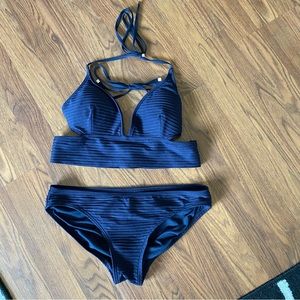 Michael Kors navy two piece swimsuit